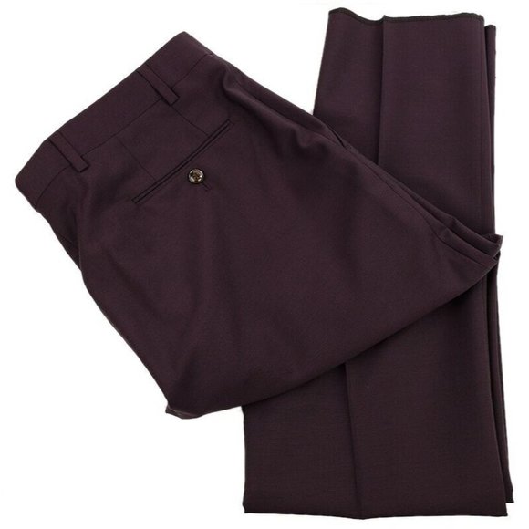 ROBERT GRAHAM Wine RUSSELL Modern Fit Wool Mohair Flat...